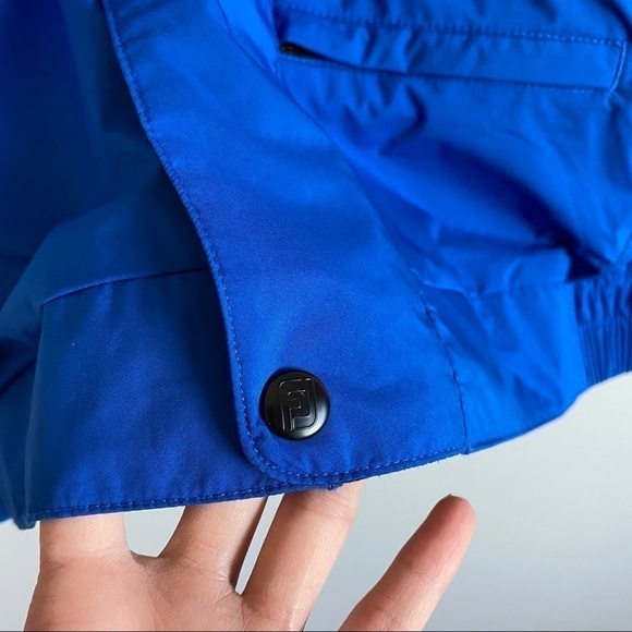 Footjoy FJ Dryjoys Lined Full Zip Golf Windbreaker Rain Jacket Mens M Blue/Black - Picture 6 of 16